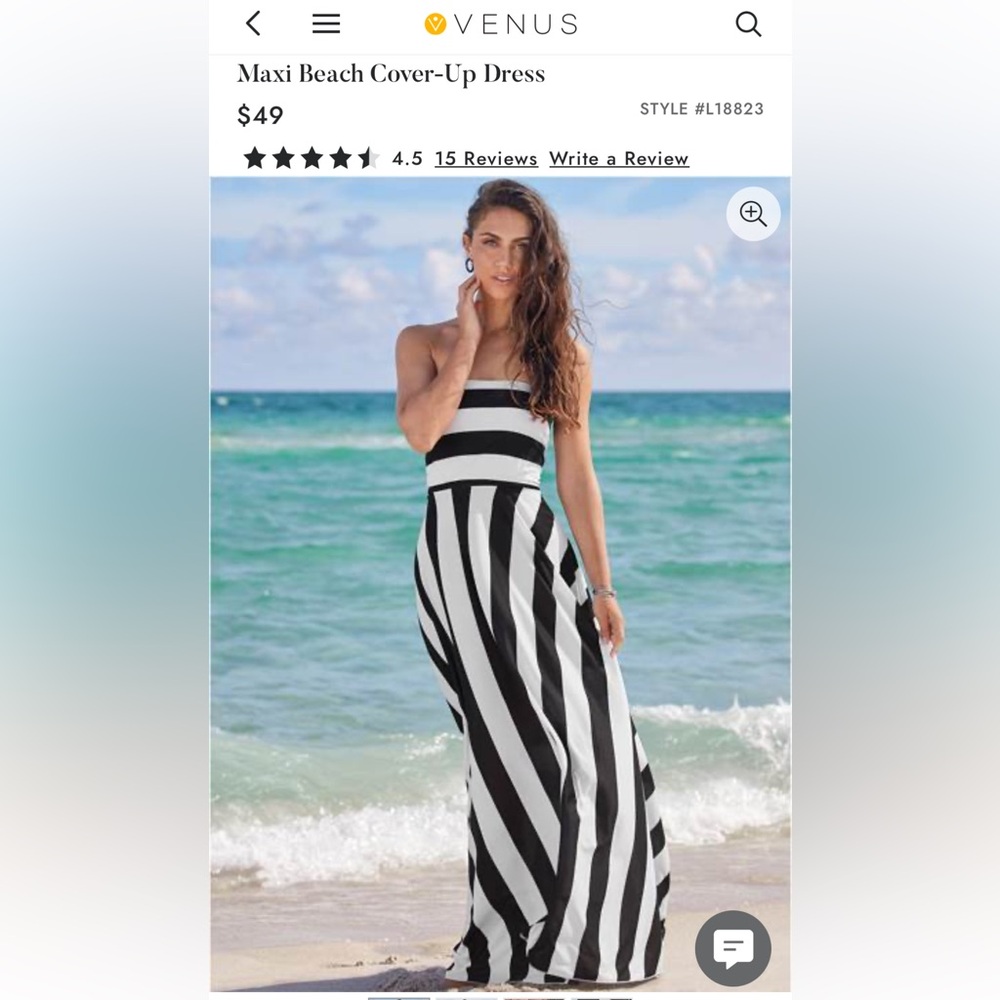 Venus Maxi Beach Cover-Up Dress Size S